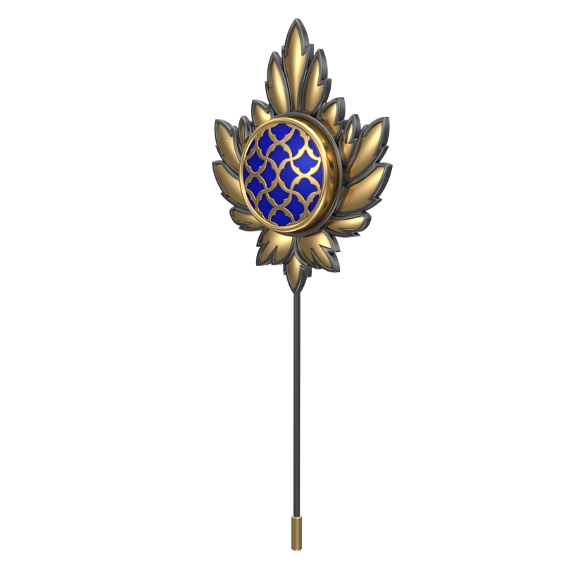 Enchanted , Maple Classic Lapel with 18kt Gold & Black Ruthenium Plating and Enamel on Brass.