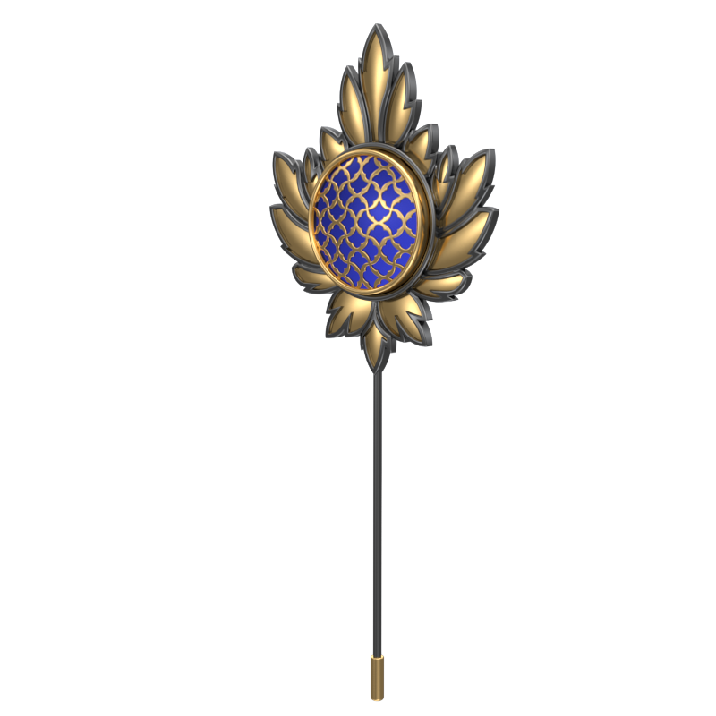 Enchanted , Maple Classic Lapel with 18kt Gold & Black Ruthenium Plating and Enamel on Brass.