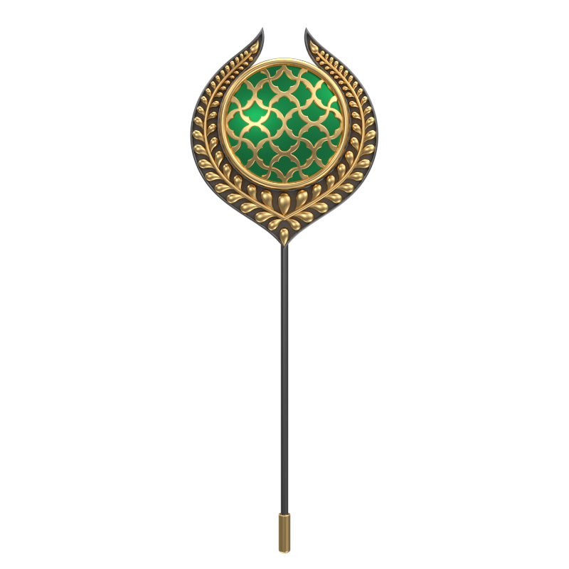 Enchanted , Leaf Classic Lapel with 18kt Gold & Black Ruthenium Plating and Enamel on Brass.