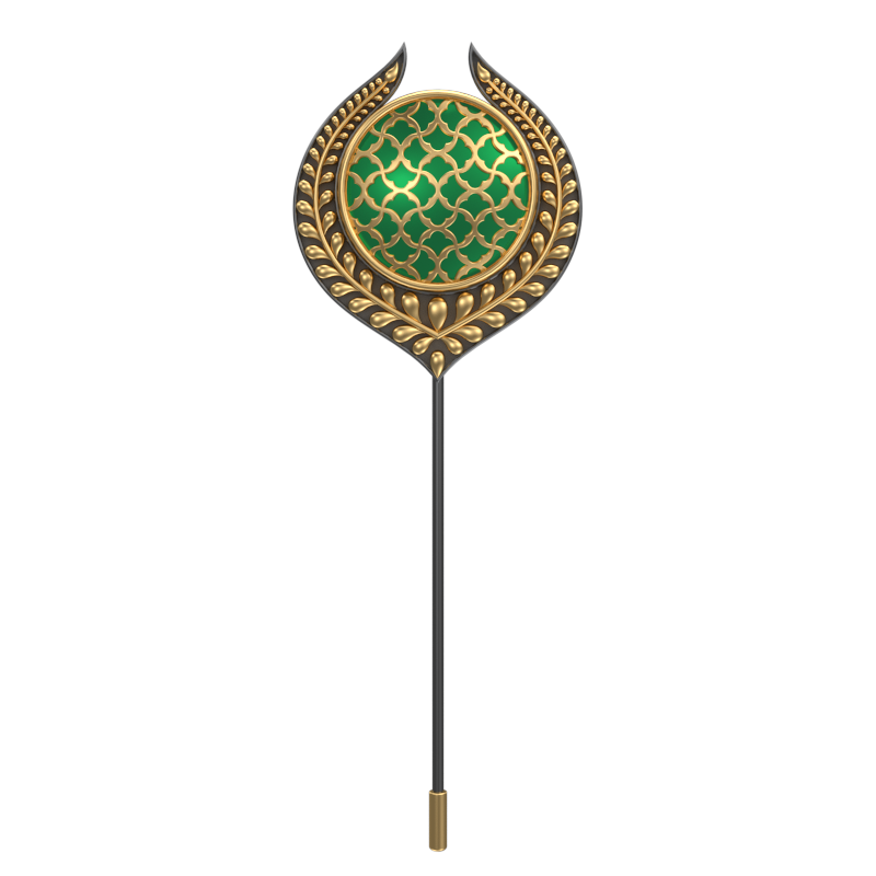 Enchanted , Leaf Classic Lapel with 18kt Gold & Black Ruthenium Plating and Enamel on Brass.