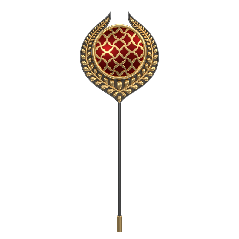 Enchanted , Leaf Classic Lapel with 18kt Gold & Black Ruthenium Plating and Enamel on Brass.