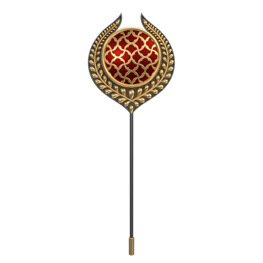 Enchanted , Leaf Classic Lapel with 18kt Gold & Black Ruthenium Plating and Enamel on Brass.