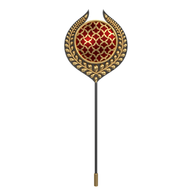 Enchanted , Leaf Classic Lapel with 18kt Gold & Black Ruthenium Plating and Enamel on Brass.