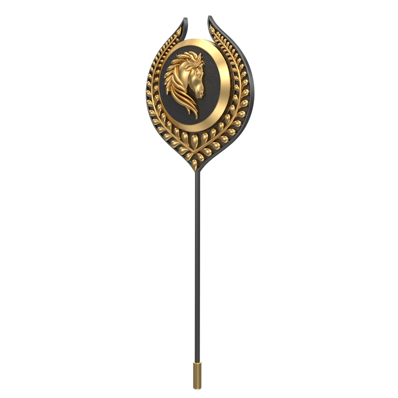 Horse, Leaf Wild Lapel with 18kt Gold & Black Ruthenium Plating on Brass.