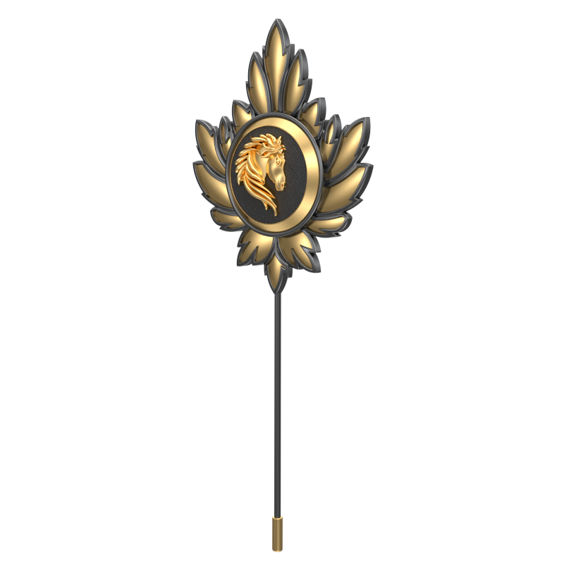 Horse, Mapel Wild Lapel with 18kt Gold & Black Ruthenium Plating on Brass.