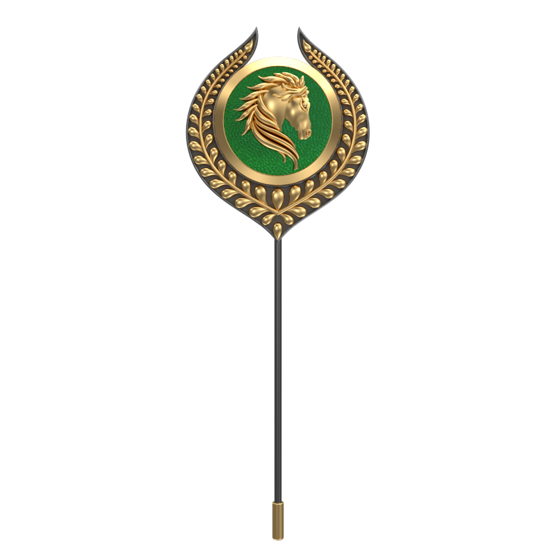 Horse, Leaf Wild Lapel with 18kt Gold & Black Ruthenium Plating on Brass.