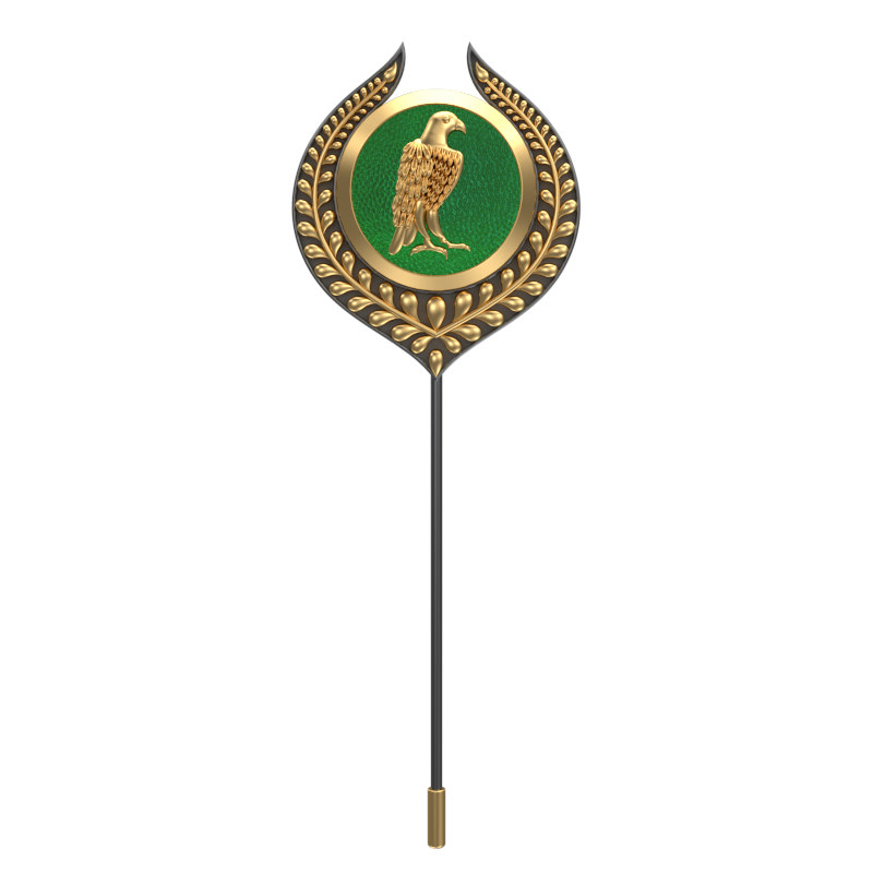 Falcon, Leaf Wild Lapel with 18kt Gold & Black Ruthenium Plating on Brass.