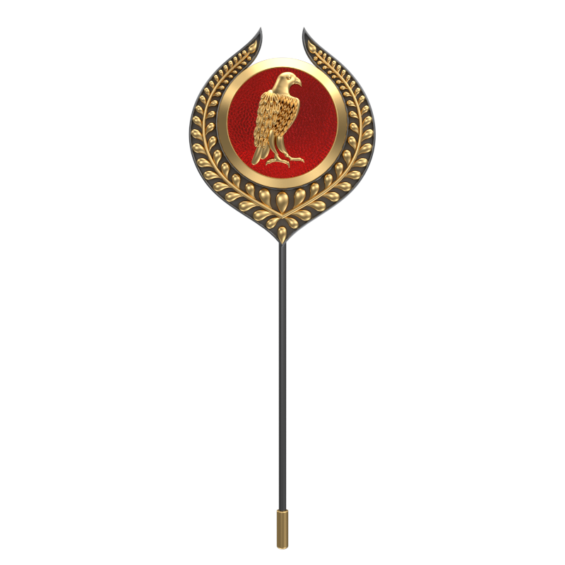 Falcon, Leaf Wild Lapel with 18kt Gold & Black Ruthenium Plating on Brass.