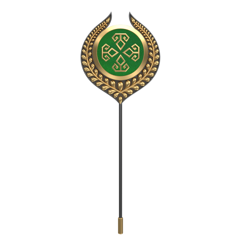 Power, Leaf Spiritual Lapel with 18kt Gold & Black Ruthenium Plating on Brass.