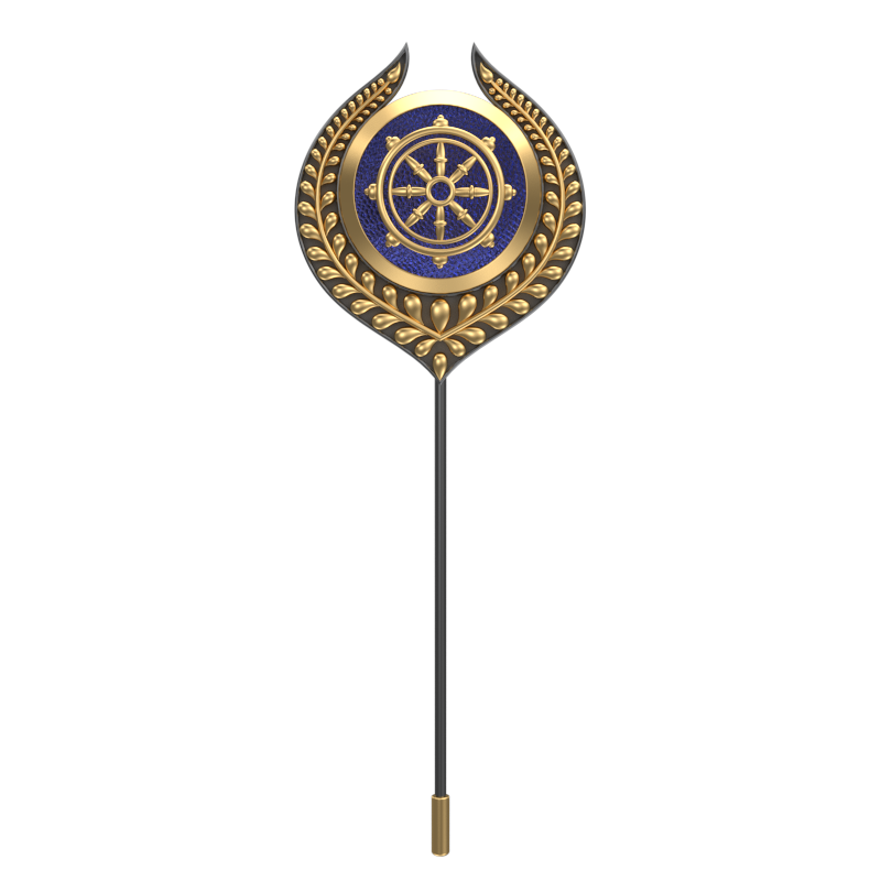 Dharma, Leaf Spiritual Lapel with 18kt Gold & Black Ruthenium Plating on Brass.