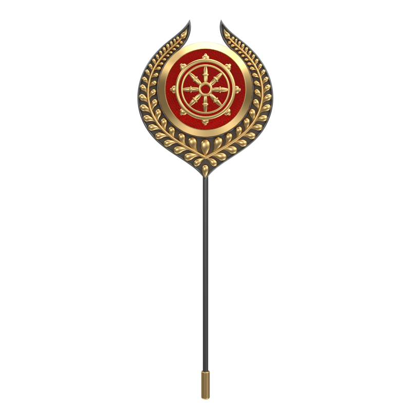 Dharma, Leaf Spiritual Lapel with 18kt Gold & Black Ruthenium Plating on Brass.