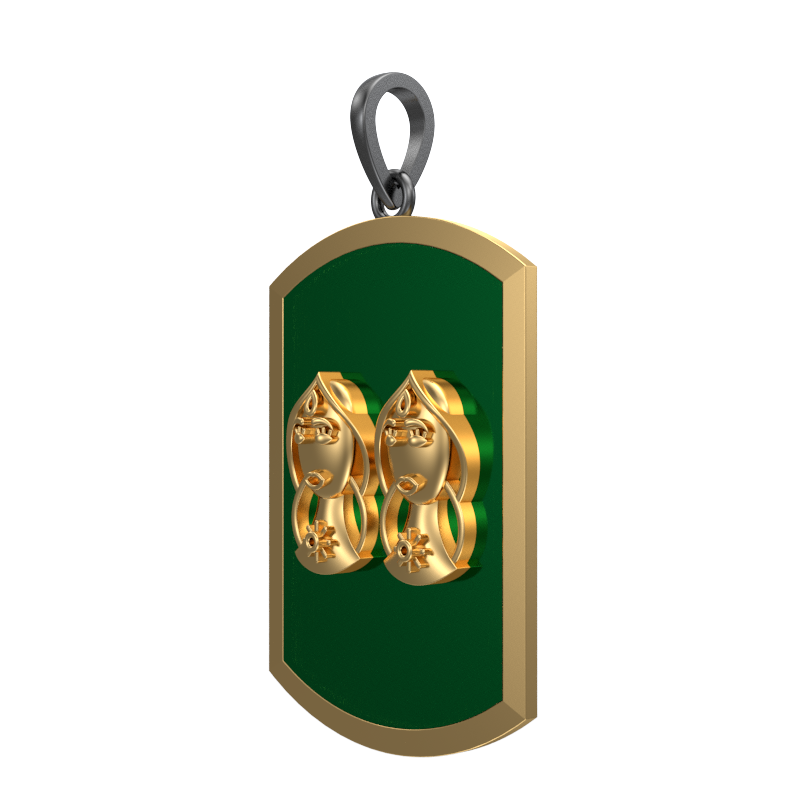 Gemini Zodiac, Constellation Pendant with 18kt Gold & Black Ruthenium Plating on Brass.