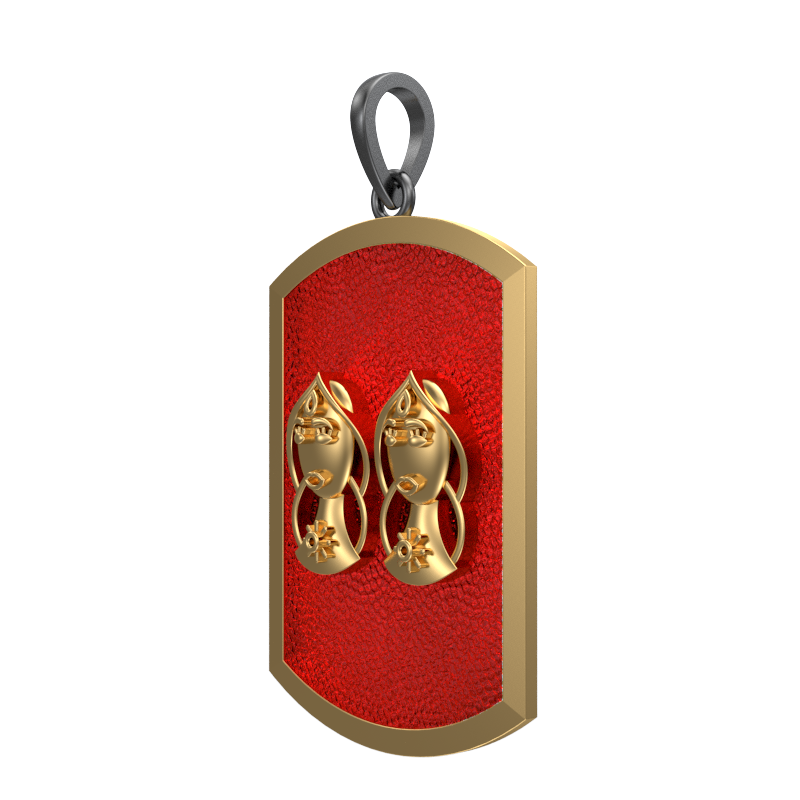 Gemini Zodiac, Constellation Pendant with 18kt Gold & Black Ruthenium Plating on Brass.