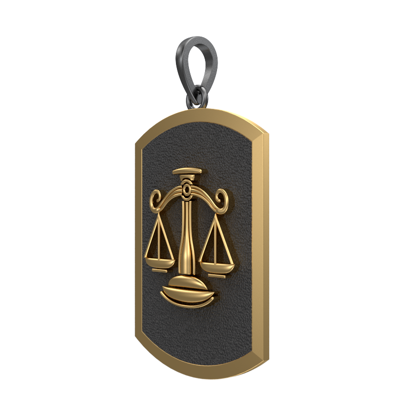 Libra Zodiac, Constellation Pendant with 18kt Gold & Black Ruthenium Plating on Brass.