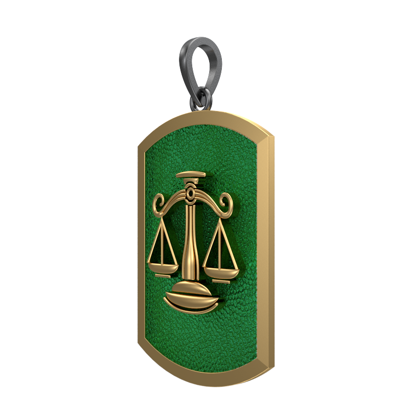 Libra Zodiac, Constellation Pendant with 18kt Gold & Black Ruthenium Plating on Brass.