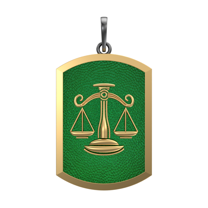 Libra Zodiac, Constellation Pendant with 18kt Gold & Black Ruthenium Plating on Brass.