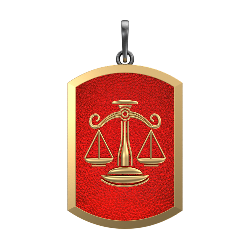 Libra Zodiac, Constellation Pendant with 18kt Gold & Black Ruthenium Plating on Brass.