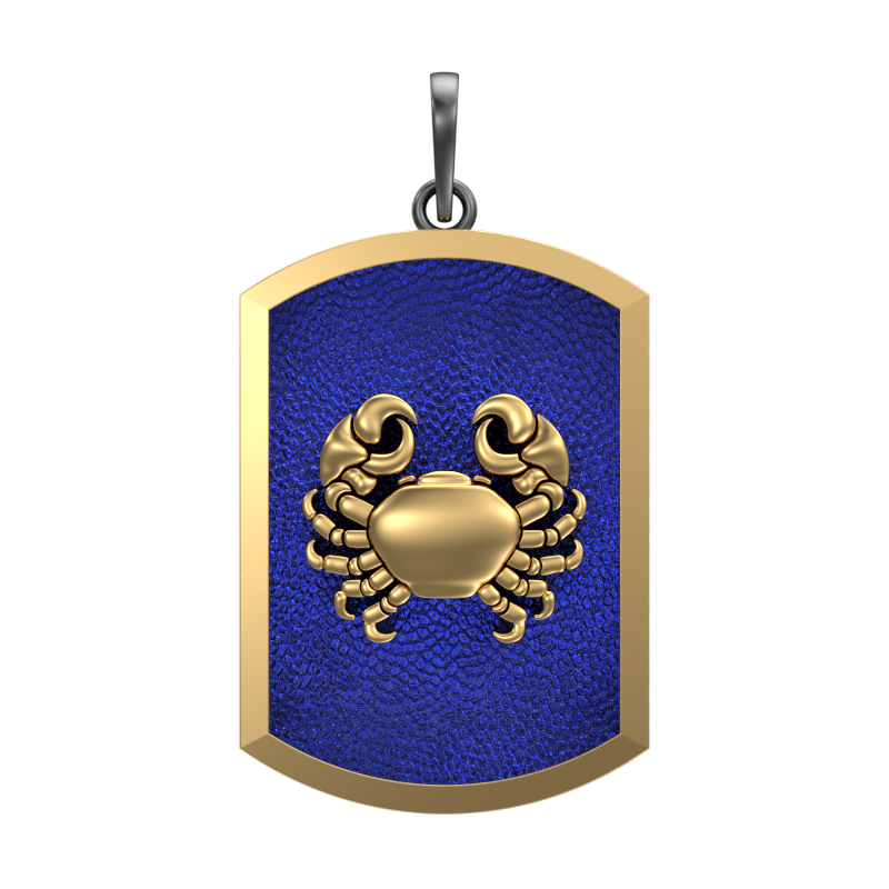 Cancer Zodiac, Constellation Pendant with 18kt Gold & Black Ruthenium Plating on Brass.