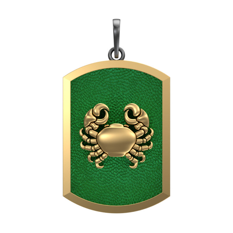 Cancer Zodiac, Constellation Pendant with 18kt Gold & Black Ruthenium Plating on Brass.