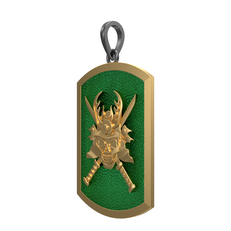 Skull King, Edgy Pendant with 18kt Gold & Black Ruthenium Plating on Brass.