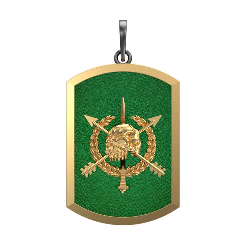 Pirate, Edgy Pendant with 18kt Gold & Black Ruthenium Plating on Brass.