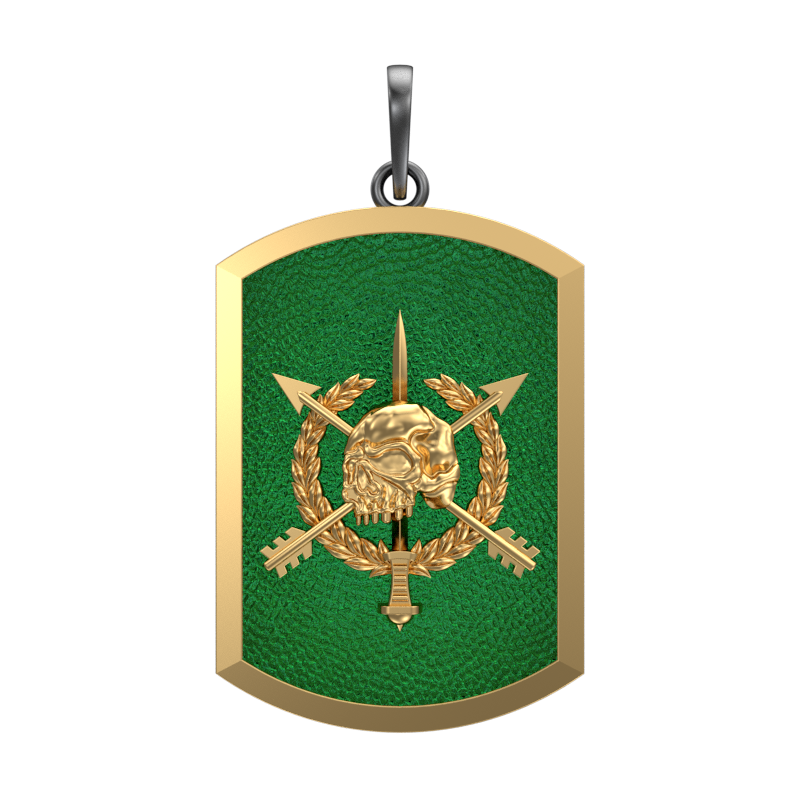 Pirate, Edgy Pendant with 18kt Gold & Black Ruthenium Plating on Brass.