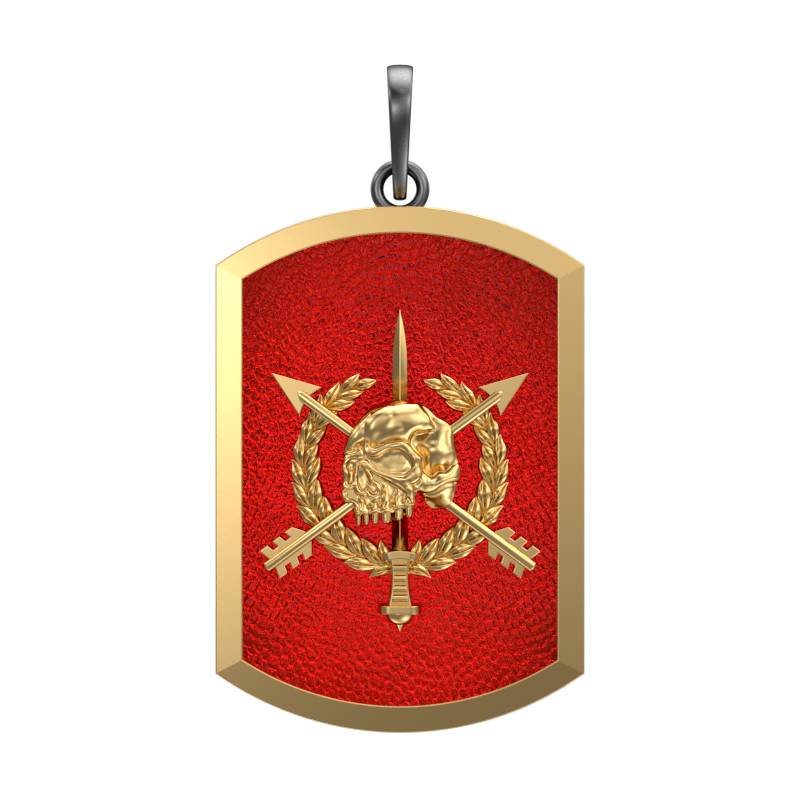 Pirate, Edgy Pendant with 18kt Gold & Black Ruthenium Plating on Brass.