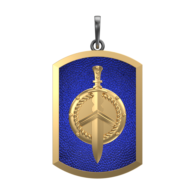 Honour, Edgy Pendant with 18kt Gold & Black Ruthenium Plating on Brass.