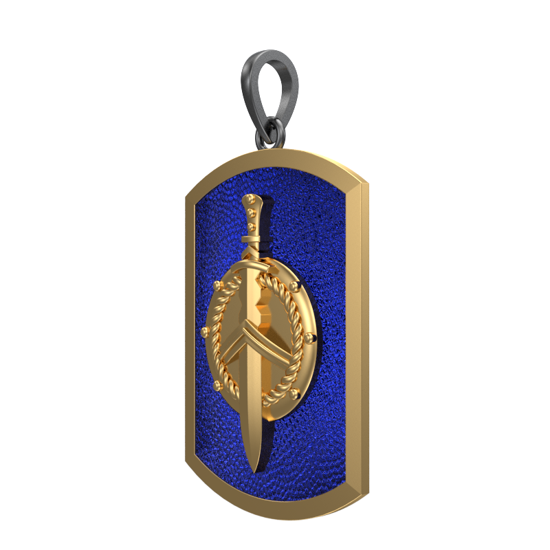 Honour, Edgy Pendant with 18kt Gold & Black Ruthenium Plating on Brass.