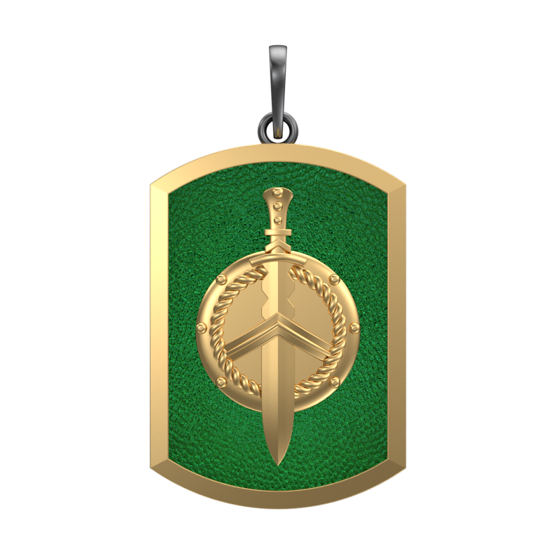 Honour, Edgy Pendant with 18kt Gold & Black Ruthenium Plating on Brass.