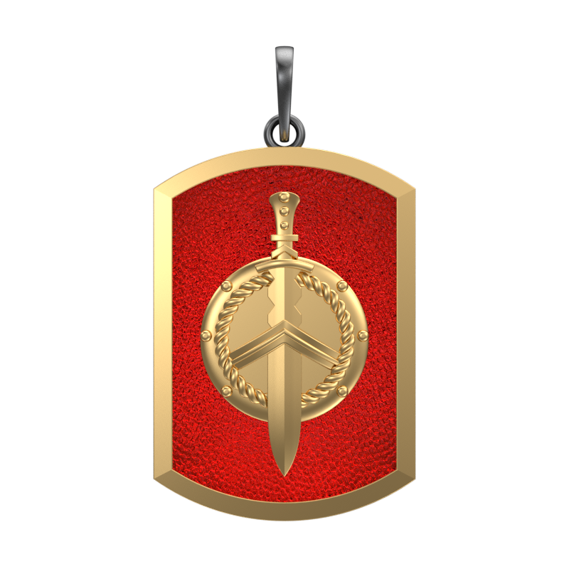 Honour, Edgy Pendant with 18kt Gold & Black Ruthenium Plating on Brass.