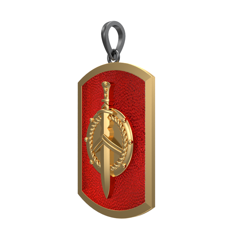 Honour, Edgy Pendant with 18kt Gold & Black Ruthenium Plating on Brass.