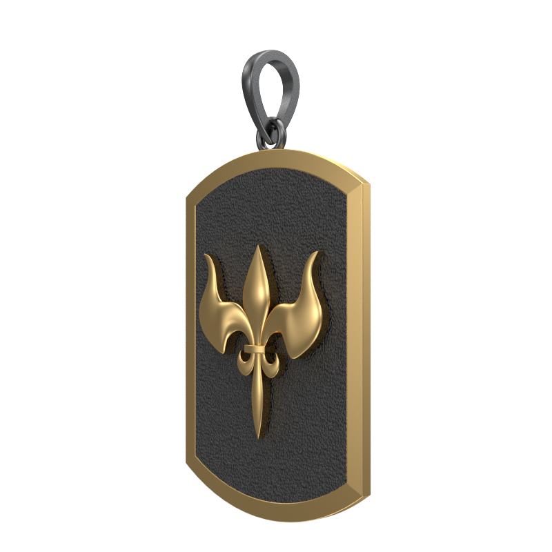 Rudra, Edgy Pendant with 18kt Gold Plating & Enamel on Brass.