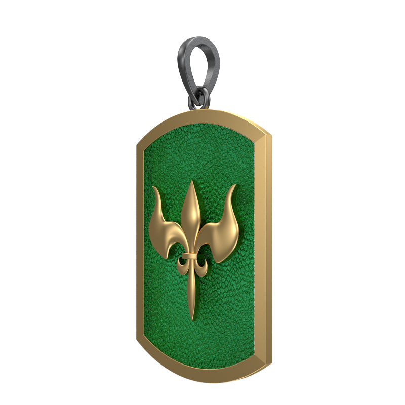 Rudra, Edgy Pendant with 18kt Gold Plating & Enamel on Brass.