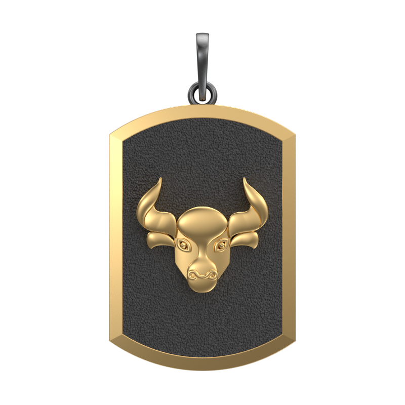 Taurus Zodiac, Constellation Pendant with 18kt Gold & Black Ruthenium Plating on Brass.