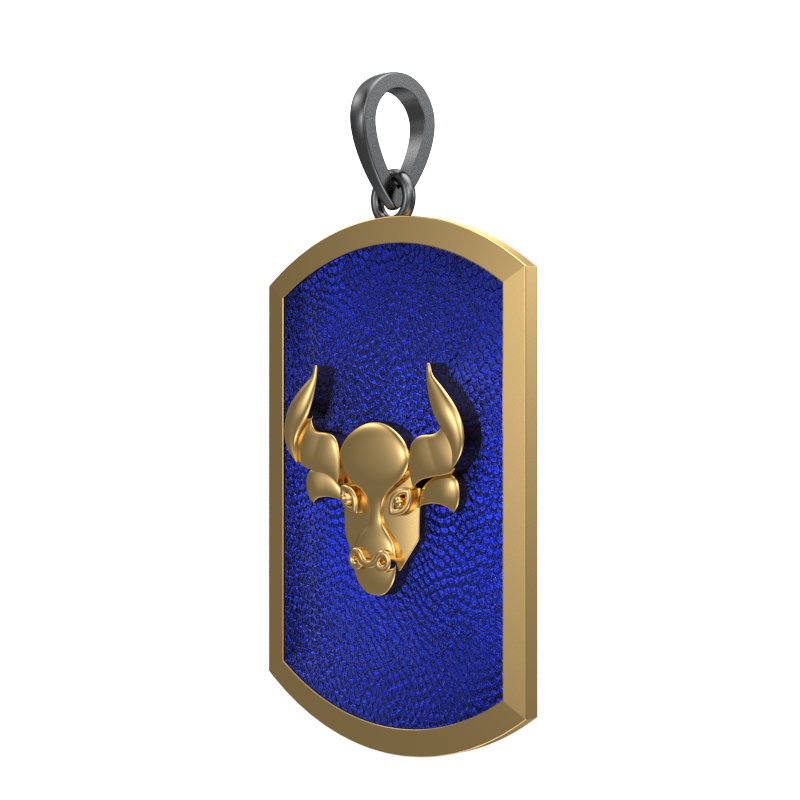 Taurus Zodiac, Constellation Pendant with 18kt Gold & Black Ruthenium Plating on Brass.