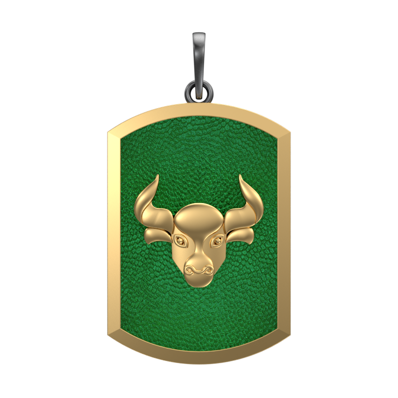 Taurus Zodiac, Constellation Pendant with 18kt Gold & Black Ruthenium Plating on Brass.