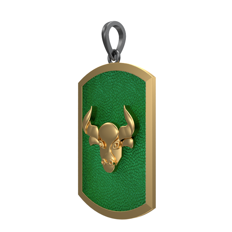 Taurus Zodiac, Constellation Pendant with 18kt Gold & Black Ruthenium Plating on Brass.