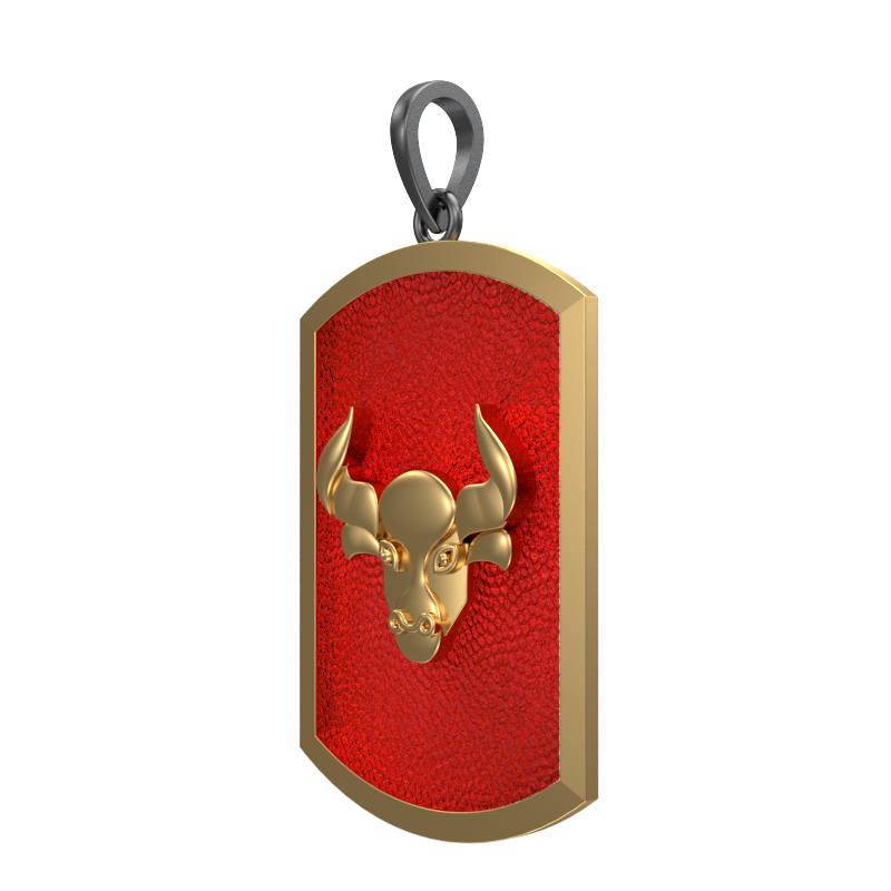 Taurus Zodiac, Constellation Pendant with 18kt Gold & Black Ruthenium Plating on Brass.
