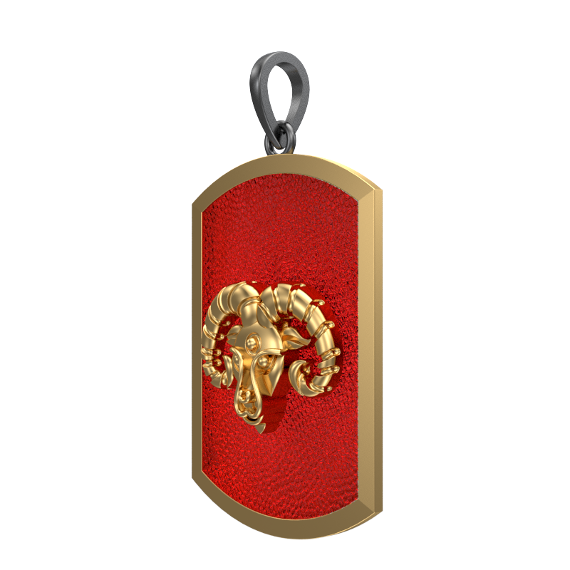 Aries Zodiac, Constellation Pendant with 18kt Gold & Black Ruthenium Plating on Brass.