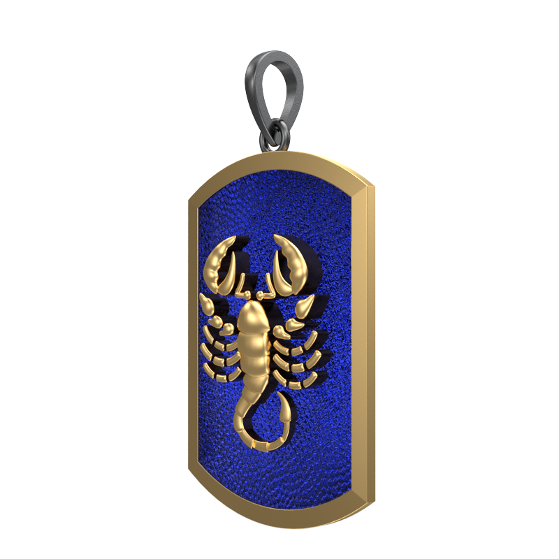 Scorpio Zodiac, Constellation Pendant with 18kt Gold & Black Ruthenium Plating on Brass.
