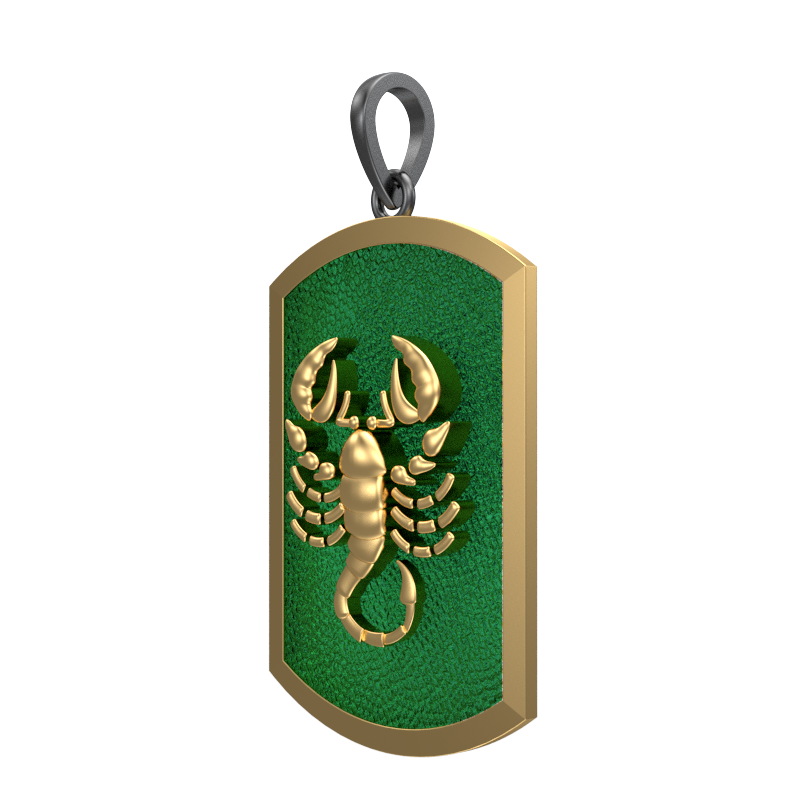 Scorpio Zodiac, Constellation Pendant with 18kt Gold & Black Ruthenium Plating on Brass.