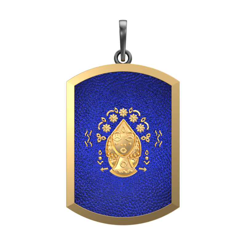 Virgo Zodiac, Constellation Pendant with 18kt Gold Plating & Enamel on Brass.