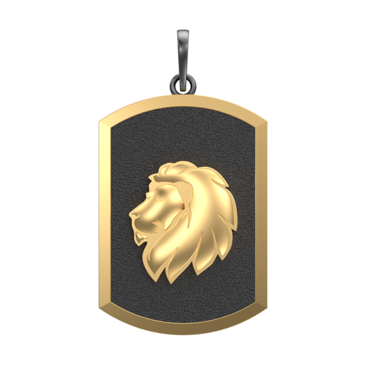 Leo Zodiac, Constellation Pendant with 18kt Gold & Black Ruthenium Plating on Brass.