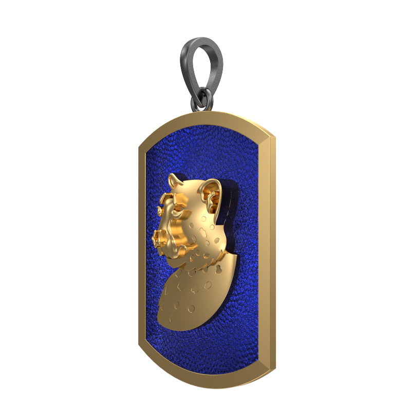 Leopard, Wild Pendant with 18kt Gold & Black Ruthenium Plating on Brass.