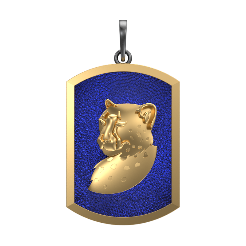 Leopard, Wild Pendant with 18kt Gold & Black Ruthenium Plating on Brass.