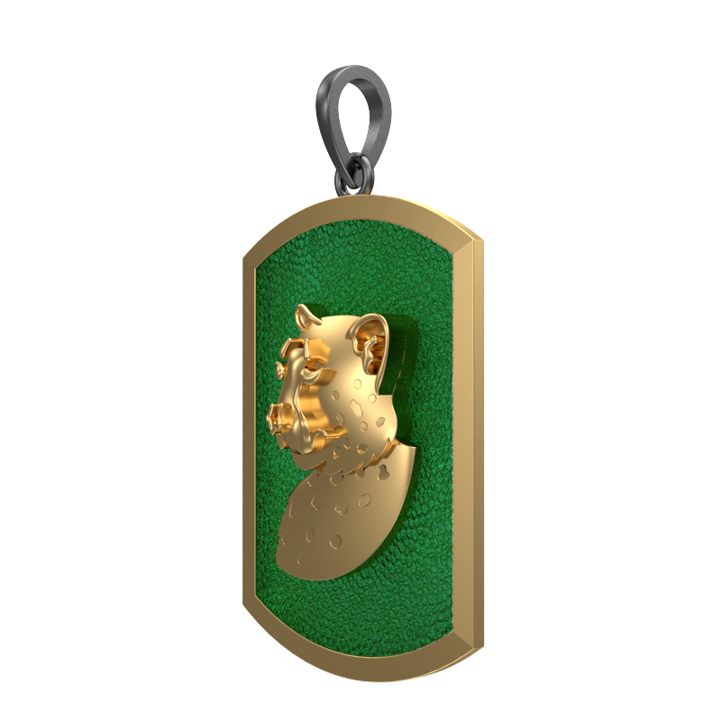Leopard, Wild Pendant with 18kt Gold & Black Ruthenium Plating on Brass.