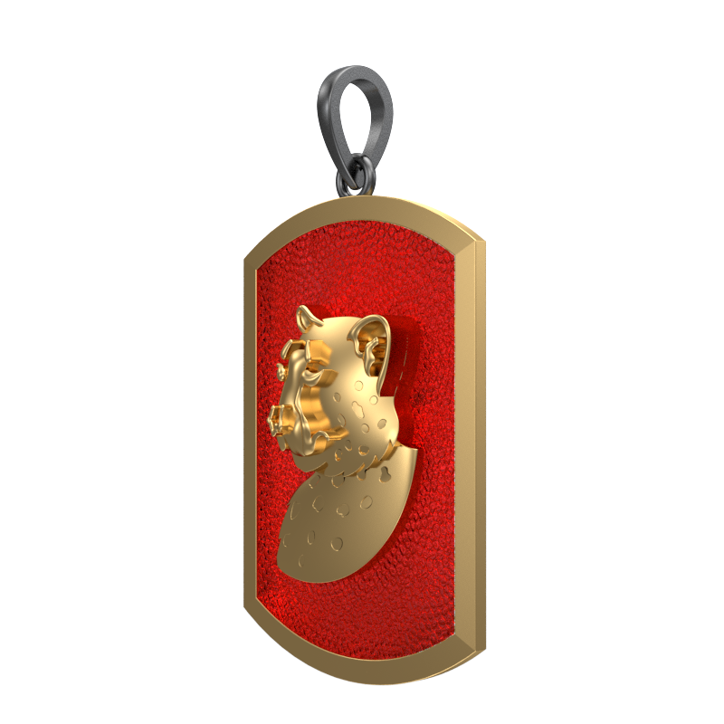 Leopard, Wild Pendant with 18kt Gold & Black Ruthenium Plating on Brass.