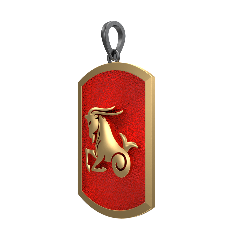 Capricorn Zodiac, Constellation Pendant with 18kt Gold & Black Ruthenium Plating on Brass.