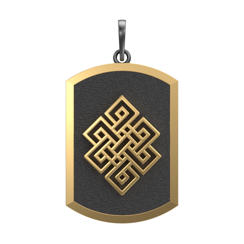 Infinity, Spiritual Pendant with 18kt Gold & Black Ruthenium Plating on Brass.